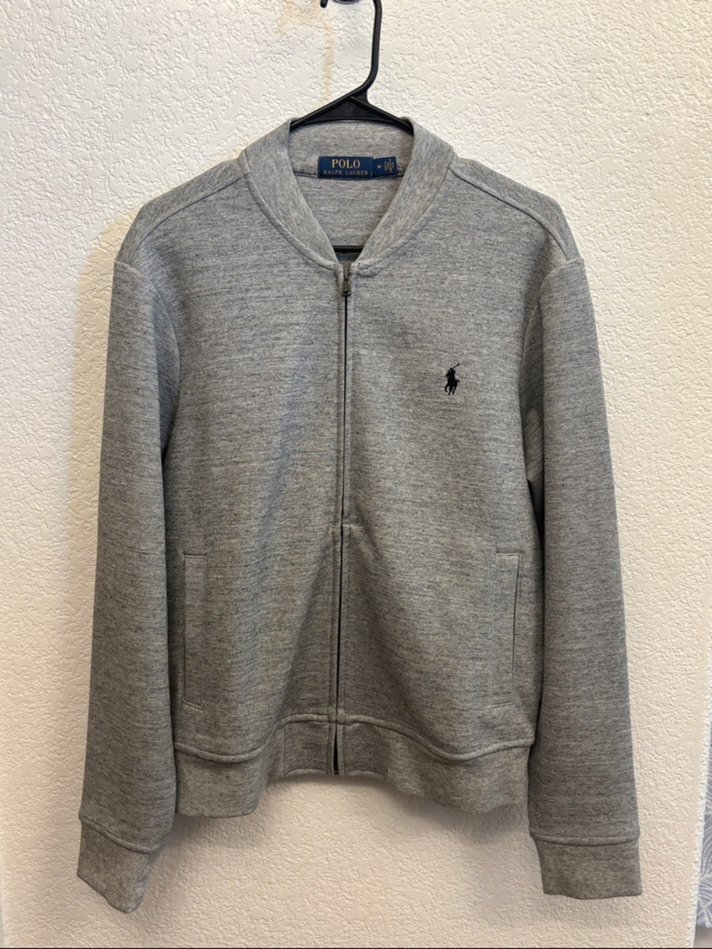 Men’s Polo Ralph Lauren Grey Zip-Up Bomber sweater Jacket size M